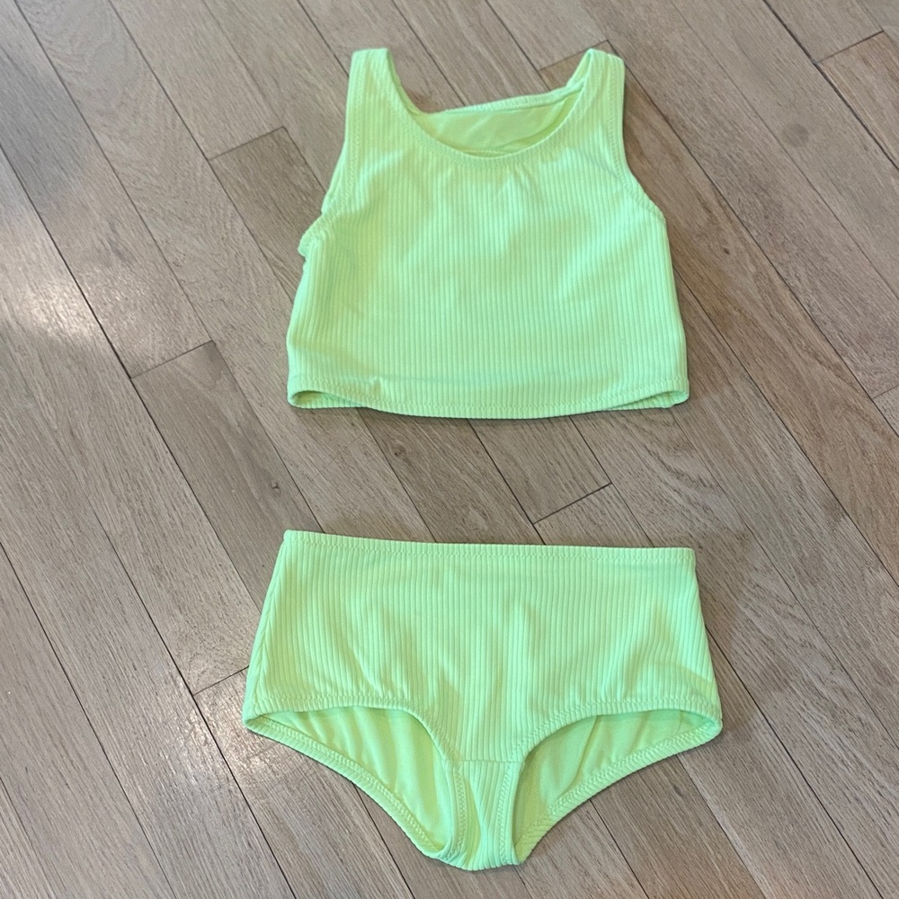 GAP Kids Neon Lime Ribbed Bikini Set